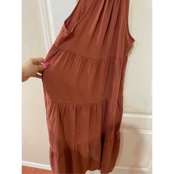 Anthropologie Cloth & Stone Tiered Halter Midi Dress Size XS - Picture 8 of 9